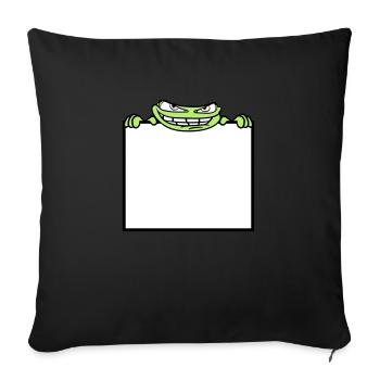 bouclier de grenouille cacher texte de texte écrire mau - Housse de coussin décorative 45 x 45 cm - noir - Devant