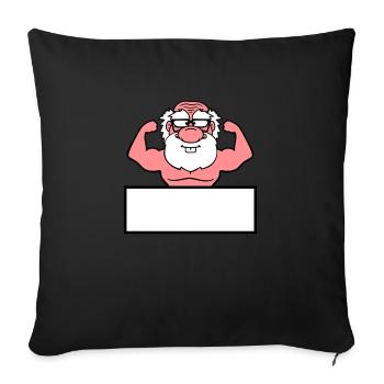 bouclier texte écrire cadre vieux grand-père grand-père ho - Housse de coussin décorative 45 x 45 cm - noir - Devant