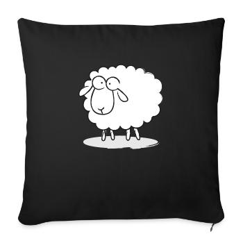 Sheep - Sofa pillowcase 17,3'' x 17,3'' (45 x 45 cm) - black - Front
