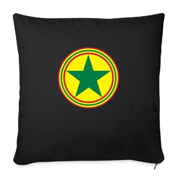 star reggae ou jamaica ou autre - Housse de coussin décorative 45 x 45 cm - noir - Devant