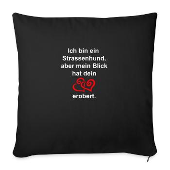 Hundeliebe - Sofakissenbezug 45 x 45 cm - Schwarz - Vorne