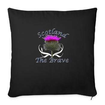 scotland the brave wild thistle - Sofa pillowcase 17,3'' x 17,3'' (45 x 45 cm) - black - Front