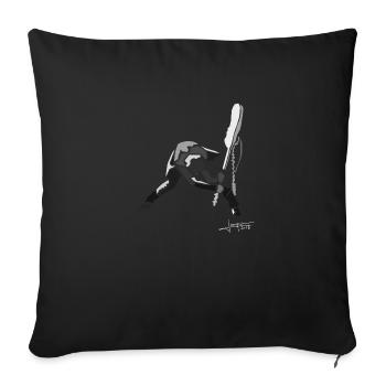 strummer-spread - Housse de coussin décorative 45 x 45 cm - noir - Devant