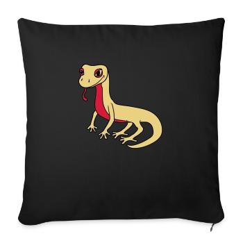 lézard gecko serpent reptile - Housse de coussin décorative 45 x 45 cm - noir - Devant