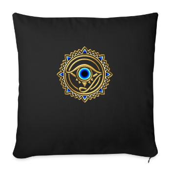 Oeil de la Providence, Dieu, pyramide, Horus - Housse de coussin décorative 45 x 45 cm - noir - Devant