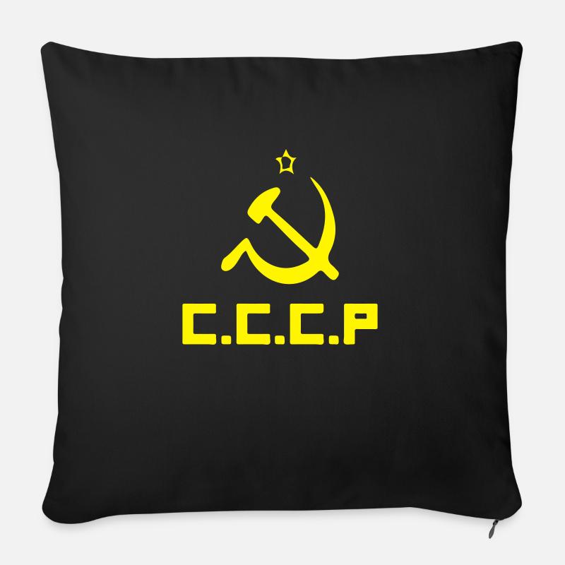sovietunioncccp - Housse de coussin décorative 45 x 45 cm - noir