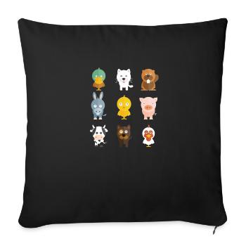 Animaux de la ferme - Housse de coussin décorative 45 x 45 cm - noir - Devant