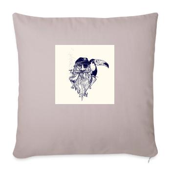 pirate toucan tatoo affiche - Housse de coussin décorative 45 x 45 cm - taupe clair - Devant