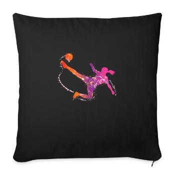 femelle football de - Housse de coussin décorative 45 x 45 cm - noir - Devant
