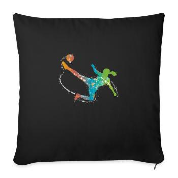 femelle football de - Housse de coussin décorative 45 x 45 cm - noir - Devant