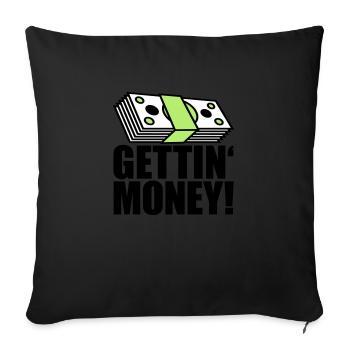 buendel billets dollar gettin argent signe ge - Housse de coussin décorative 45 x 45 cm - noir - Devant