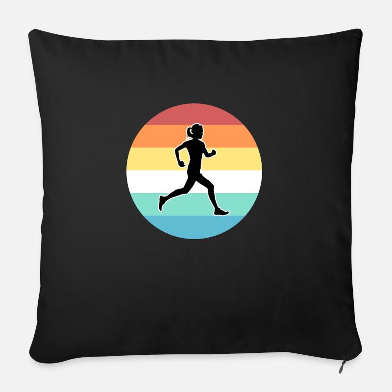 Joggen - Sofakissenbezug 45 x 45 cm - Schwarz