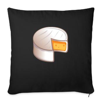 camenbert kawaii - Housse de coussin décorative 45 x 45 cm - noir - Devant