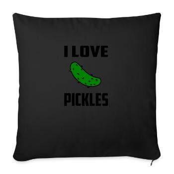 i love pickles - Sofa pillowcase 17,3'' x 17,3'' (45 x 45 cm) - black - Front