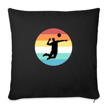 Volleyball players - Sofa pillowcase 17,3'' x 17,3'' (45 x 45 cm) - black - Front