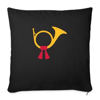 Post horn bugle - Sofa pillowcase 17,3'' x 17,3'' (45 x 45 cm) - black - Front