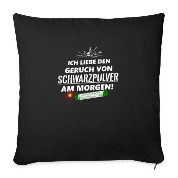 Pyro Pulver Geruch Feuerwerk - Sofakissenbezug 45 x 45 cm - Schwarz - Vorne