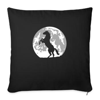 horse full moon - Sofa pillowcase 17,3'' x 17,3'' (45 x 45 cm) - black - Front