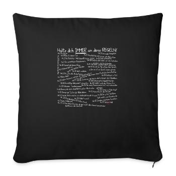 2.0 Version Zombie Survival Regeln - Sofakissenbezug 45 x 45 cm - Schwarz - Vorne