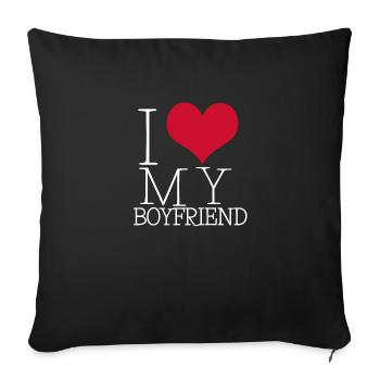 i love my boy - Housse de coussin décorative 45 x 45 cm - noir - Devant