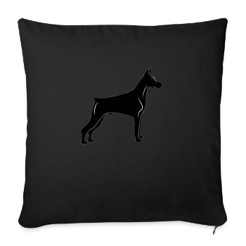 Doberman - Housse de coussin décorative 45 x 45 cm - noir - Devant