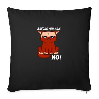 Angry Cat Dites Non, Idée Cadeau génial - Housse de coussin décorative 45 x 45 cm - noir - Devant