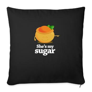 shes_my_sugar - Sofa pillowcase 17,3'' x 17,3'' (45 x 45 cm) - black - Front