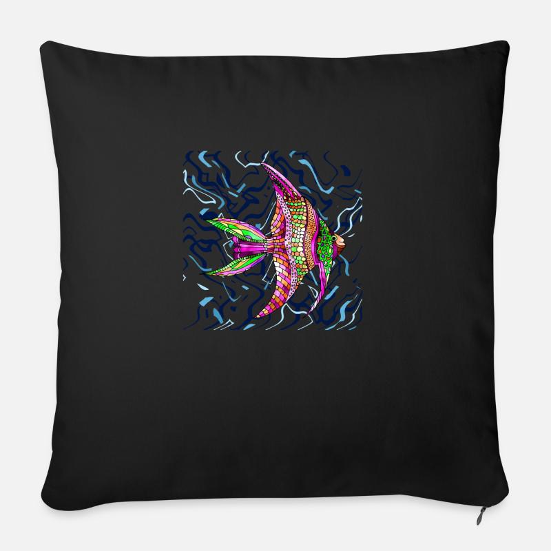 Fisch - Sofakissenbezug 45 x 45 cm - Schwarz