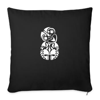 Maori Hei Tiki Tribal Tattoo - Geschenkidee - Sofakissenbezug 45 x 45 cm - Schwarz - Vorne