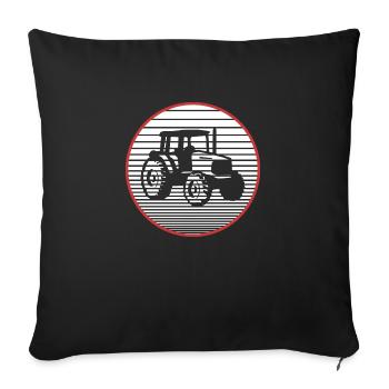 tractor - Sofa pillowcase 17,3'' x 17,3'' (45 x 45 cm) - black - Front