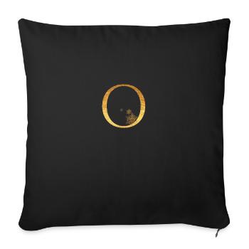 Lettre initiale O - Housse de coussin décorative 45 x 45 cm - noir - Devant