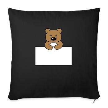 name shield frame text write teddy grizzly ba - Sofa pillowcase 17,3'' x 17,3'' (45 x 45 cm) - black - Front