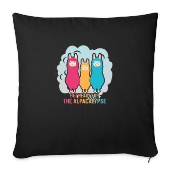 Alpacalypse Alpaka Apokalypse - Sofakissenbezug 45 x 45 cm - Schwarz - Vorne
