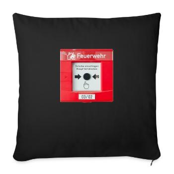 Feuerwehr Knopf - Sofakissenbezug 45 x 45 cm - Schwarz - Vorne