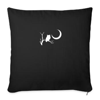 owl - Sofa pillowcase 17,3'' x 17,3'' (45 x 45 cm) - black - Front