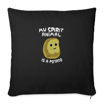 MY SPIRIT ANIMAL IS A POTATO - Sofa pillowcase 17,3'' x 17,3'' (45 x 45 cm) - black - Front