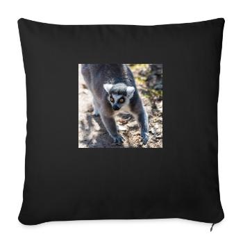Katta (Lemur catta) - Housse de coussin décorative 45 x 45 cm - noir - Devant