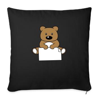 baer teddy small suess cute cuddly toy grizzl - Sofa pillowcase 17,3'' x 17,3'' (45 x 45 cm) - black - Front