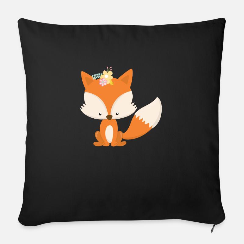 Fuchs - Sofakissenbezug 45 x 45 cm - Schwarz