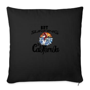 California suring - Sofa pillowcase 17,3'' x 17,3'' (45 x 45 cm) - black - Front