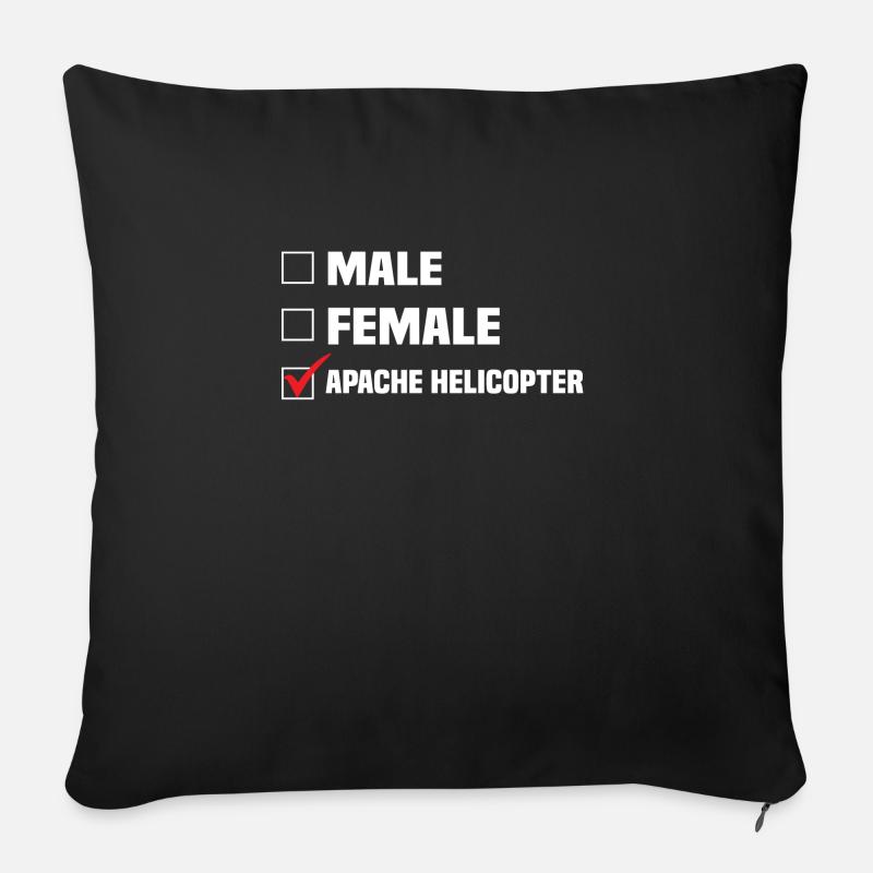MALE FEMALE APACHE HELICOPTER - Sofakissenbezug 45 x 45 cm - Schwarz