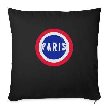 Paris France flag - Sofa pillowcase 17,3'' x 17,3'' (45 x 45 cm) - black - Front