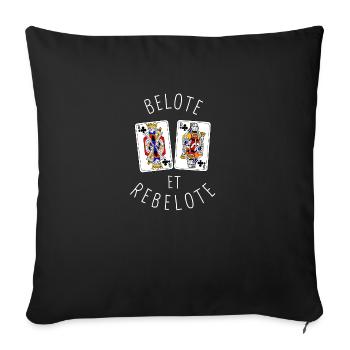 Belote et rebelote01 - Housse de coussin décorative 45 x 45 cm - noir - Devant