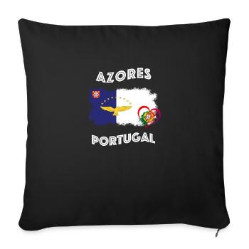 Azores Azores Hawk Portugal Heart Flag Flag - Sofa pillowcase 17,3'' x 17,3'' (45 x 45 cm) - black - Front