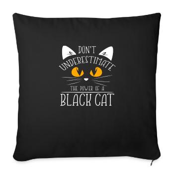 Chat noir animal de compagnie amour chat maison - Housse de coussin décorative 45 x 45 cm - noir - Devant