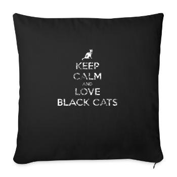 Chats noirs - Housse de coussin décorative 45 x 45 cm - noir - Devant