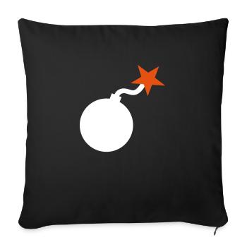Bomb dynamite star icon shape icon - Sofa pillowcase 17,3'' x 17,3'' (45 x 45 cm) - black - Front