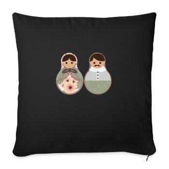 Russia Lovers Matryoshka Dolls Gift - Sofa pillowcase 17,3'' x 17,3'' (45 x 45 cm) - black - Front