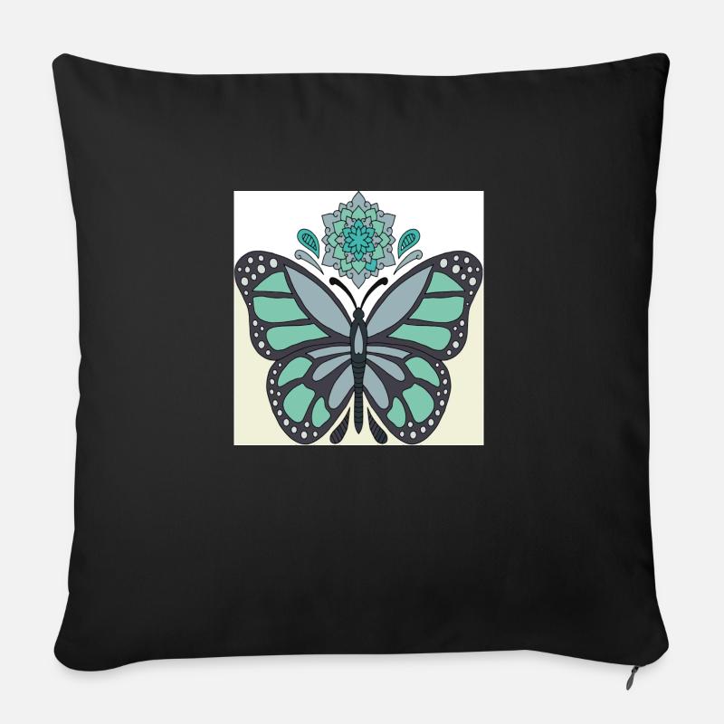 papillon - Housse de coussin décorative 45 x 45 cm - noir