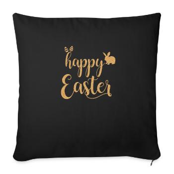happy easter - Sofakissenbezug 45 x 45 cm - Schwarz - Vorne